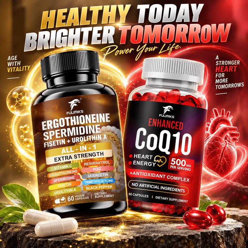 Health Wellness - All-in-One CoQ10 + Ergothioneine Spermidine Supplement
